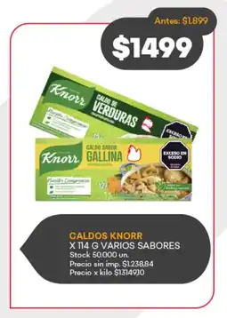 Supermercados Tadicor Caldos knorr varios sabores oferta