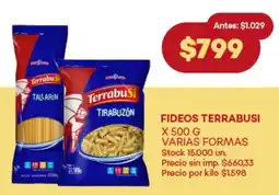 Supermercados Tadicor Fideos terrabusi oferta