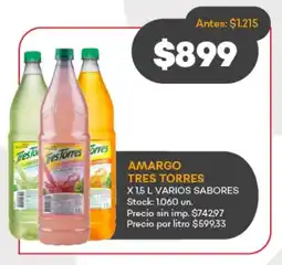 Supermercados Tadicor Amargo tres torres varios sabores oferta