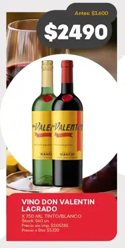 Supermercados Tadicor Vino don valentin lacrado into/blanco oferta