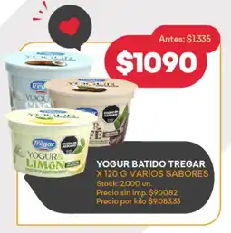 Supermercados Tadicor Yogur batido tregar varios sabores oferta