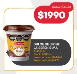 Supermercados Tadicor Dulce de leche la serenísima oferta