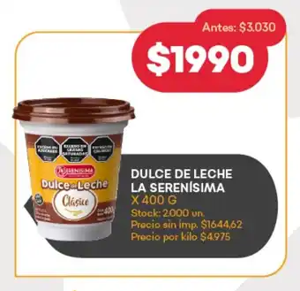 Supermercados Tadicor Dulce de leche la serenísima oferta