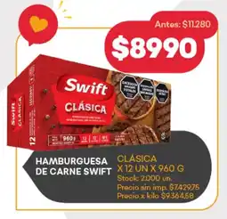Supermercados Tadicor Hamburguesa de carne swift clásica oferta