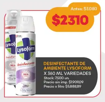 Supermercados Tadicor Desinfectante de ambiente lysoform variedades oferta