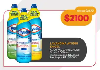 Supermercados Tadicor Lavandina ayudin en gel variedades oferta
