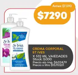 Supermercados Tadicor Crema corporal st ives variedades oferta