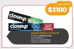 Supermercados Tadicor Crema dental close up variedades oferta