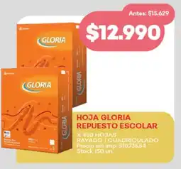 Supermercados Tadicor Hoja gloria repuesto escolar rayado / cuadriculado oferta