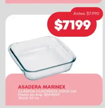 Supermercados Tadicor Asadera marinex clásica cuadrada oferta