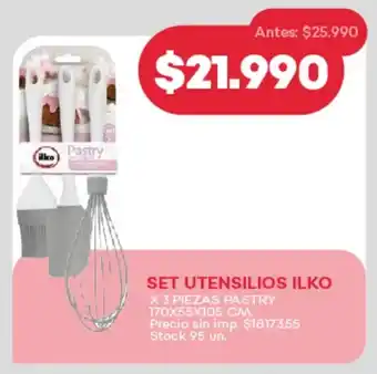Supermercados Tadicor Set utensilios ilko pastry oferta