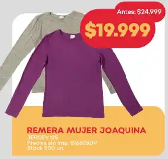 Supermercados Tadicor Remera mujer joaquina oferta