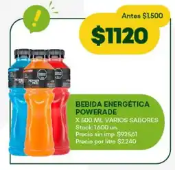 Super MAMI Bebida energética powerade varios sabores oferta