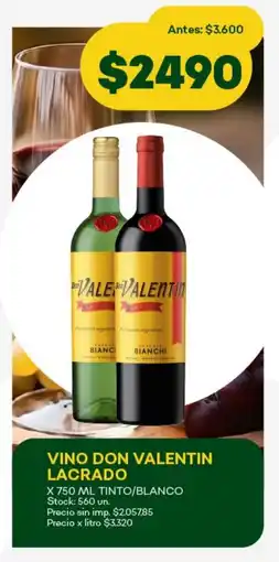 Super MAMI Vino don valentin lacrado tinto/blanco oferta