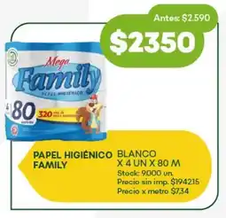 Super MAMI Papel higiénico blanco family oferta