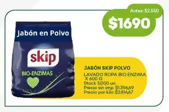 Super MAMI Jabón skip polvo lavado ropa bio enzima oferta
