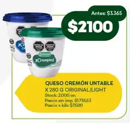 Super MAMI Queso cremón untable original/light oferta