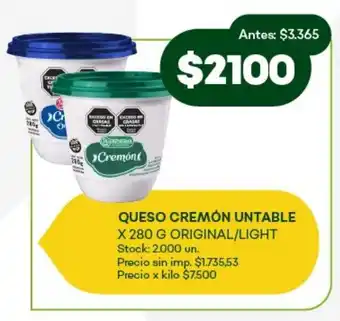 Super MAMI Queso cremón untable original/light oferta
