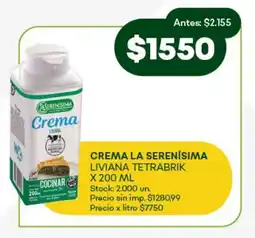 Super MAMI Crema la serenísima liviana tetrabrik oferta