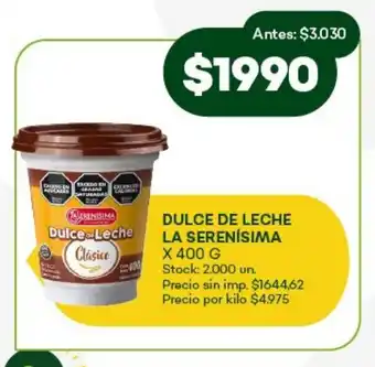 Super MAMI Dulce de leche la serenísima oferta