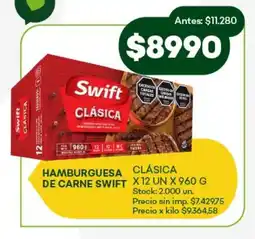 Super MAMI Hamburguesa de carne swift clásica oferta