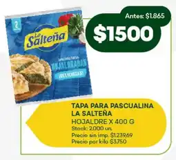 Super MAMI Tapa para pascualina la salteña hojaldre oferta