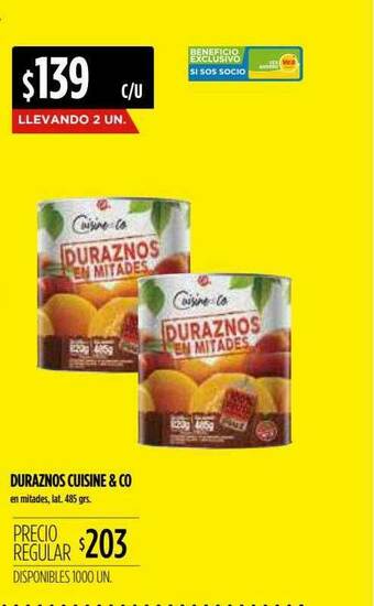 Supermercados Vea Duraznos Cuisine & Co oferta
