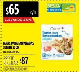 Supermercados Vea Tapas Para Empanadas Cuisine & Co oferta