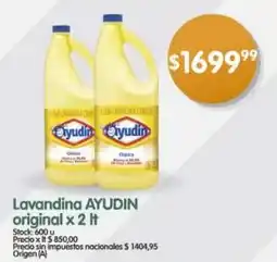 Supermercados Buenos Días Lavandina AYUDIN original oferta