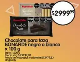 Supermercados Buenos Días Chocolate para taza BONAFIDE negro o blanco oferta