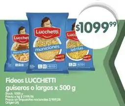 Supermercados Buenos Días Fideos LUCCHETTI guiseros o largos oferta