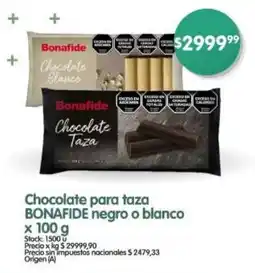 Supermercados Buenos Días Chocolate para taza BONAFIDE negro o blanco oferta
