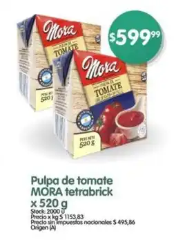 Supermercados Buenos Días Pulpa de tomate MORA tetrabrick oferta