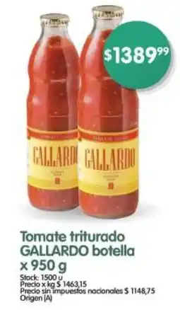 Supermercados Buenos Días Tomate triturado GALLARDO botella oferta