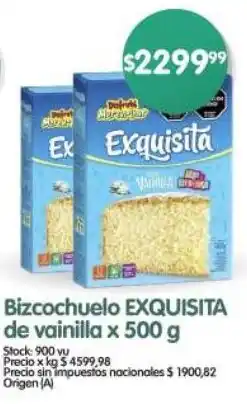 Supermercados Buenos Días Bizcochuelo EXQUISITA de vainilla oferta