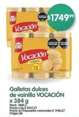 Supermercados Buenos Días Galletas dulces de vainilla VOCACIÓN oferta