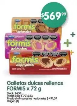 Supermercados Buenos Días Galletas dulces rellenas FORMIS oferta