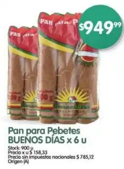 Supermercados Buenos Días Pan para Pebetes BUENOS DÍAS oferta