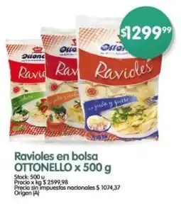 Supermercados Buenos Días Ravioles en bolsa OTTONELLO oferta