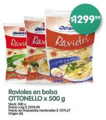Supermercados Buenos Días Ravioles en bolsa OTTONELLO oferta