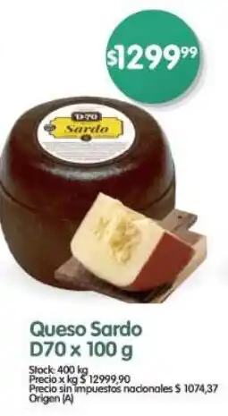 Supermercados Buenos Días Queso Sardo D70 oferta