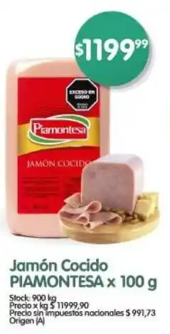 Supermercados Buenos Días Jamón Cocido PIAMONTESA oferta