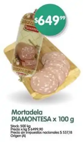 Supermercados Buenos Días Mortadela PIAMONTESA oferta