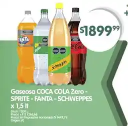 Supermercados Buenos Días Gaseosa COCA COLA Zero - SPRITE-FANTA - SCHWEPPES oferta