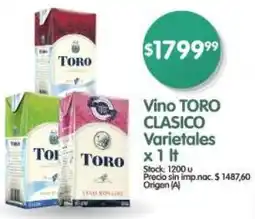 Supermercados Buenos Días Vino TORO CLASICO Varietales oferta