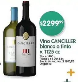 Supermercados Buenos Días Vino CANCILLER blanco o tinto oferta