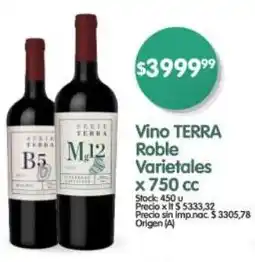 Supermercados Buenos Días Vino TERRA Roble Varietales oferta