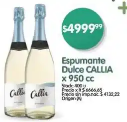 Supermercados Buenos Días Espumante Dulce CALLIA oferta