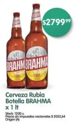 Supermercados Buenos Días Cerveza Rubia Botella BRAHMA oferta