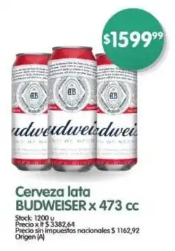 Supermercados Buenos Días Cerveza lata BUDWEISER oferta